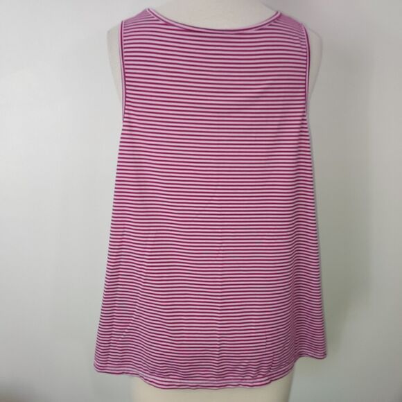 Dip Tank Top Womens Plus Size 2X Stretch Sleeveless Striped Lightweight Shirt - Picture 6 of 9